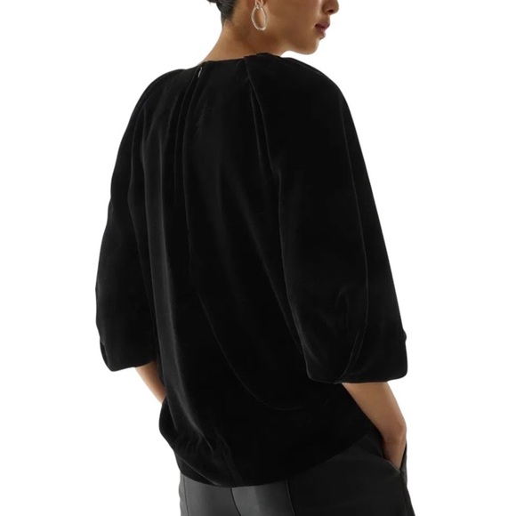 COS Velvet Puff-Sleeved Top dramatic pleated sleeve size 40 excellent condition - Picture 2 of 15